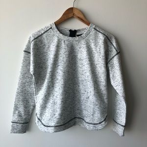 Banana Republic Heather White/Black Crew Neck